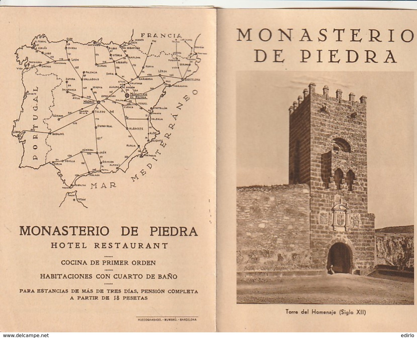 - Dépliant Touristique - Espagne - Hotel Monasterio De Piedra - Dépliants Touristiques