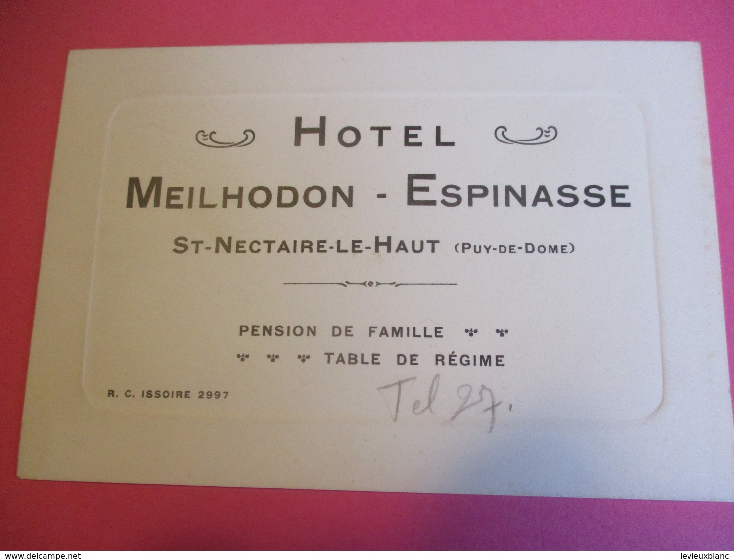 Carte Commerciale/Hôtel Meilhodon-Espinasse/Pension De Famille/St NECTAIRE Le HAUT/Puy De Dôme/ Vers 1940-1960  CAC160 - Sport En Toerisme