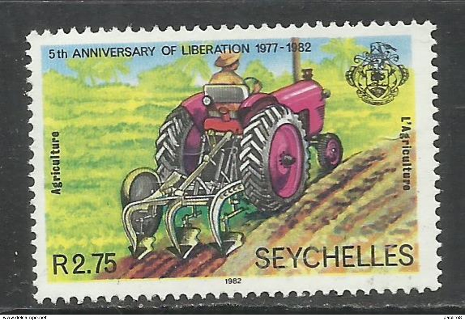 SEYCHELLES 1982 ANNIVERSARY OF LIBERATION OX CART 2.75r MNH - Seychelles (1976-...)