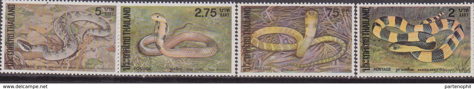 Thailand 1981 Snakes Set Of 4 MNH - Tailandia