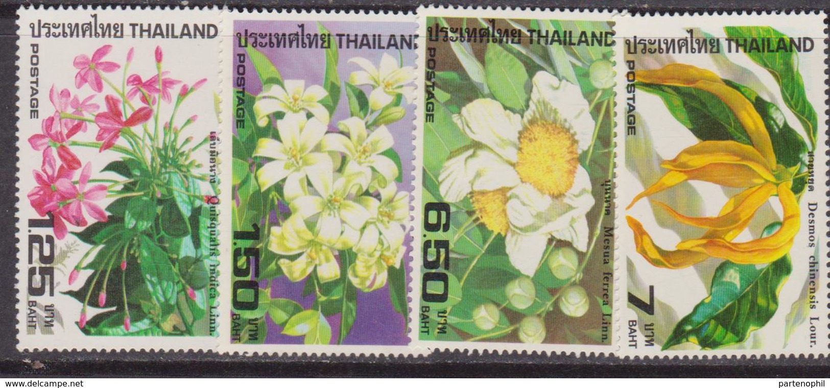 Thailand 1982 Fiori Flowers Set Of 4 MNH - Tailandia