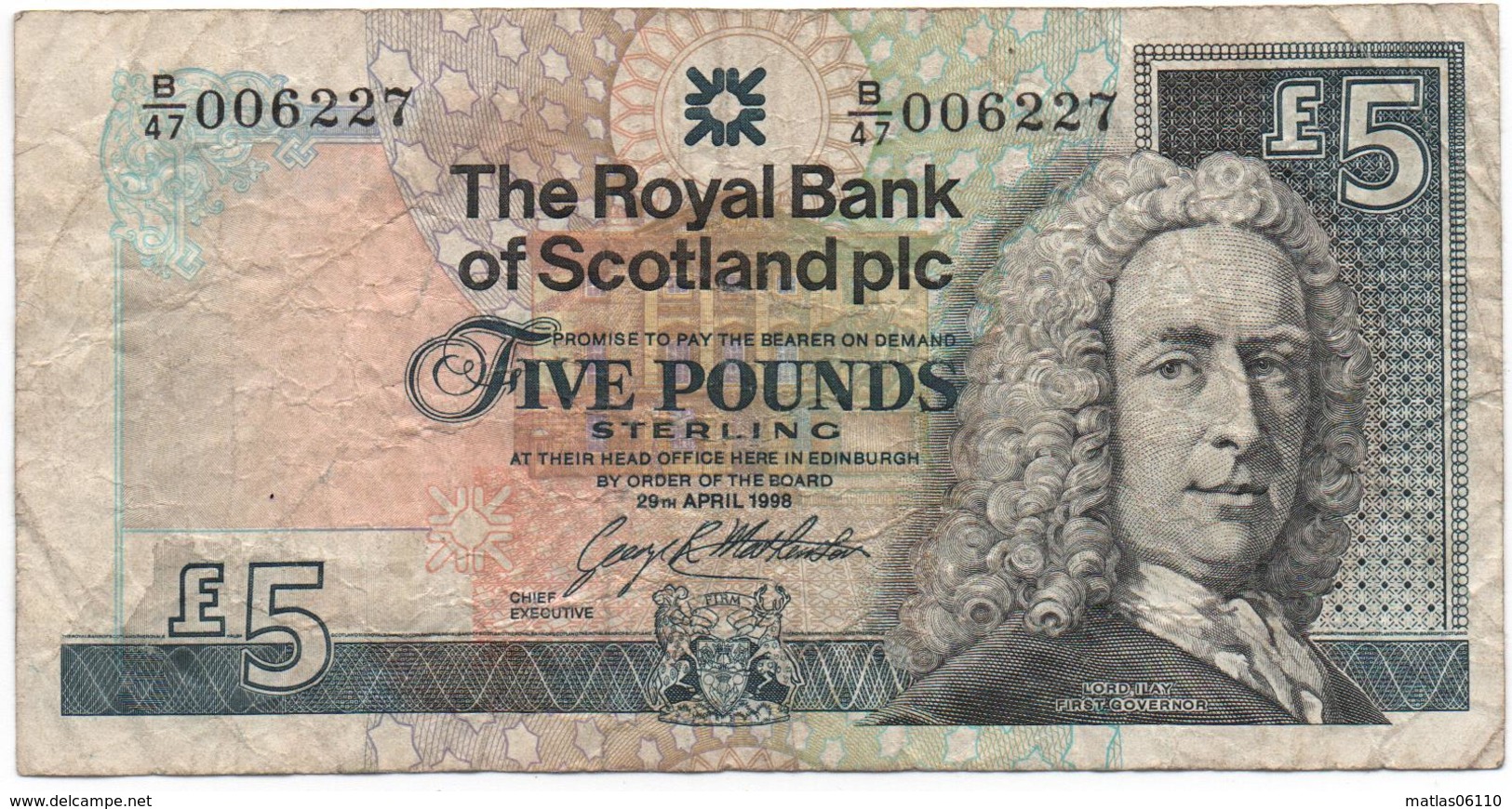 Royaume-Uni-  ECOSSE - 29 04 1998 - 5 Pounds   - Circulé    - Voir Scans - 5 Pounds
