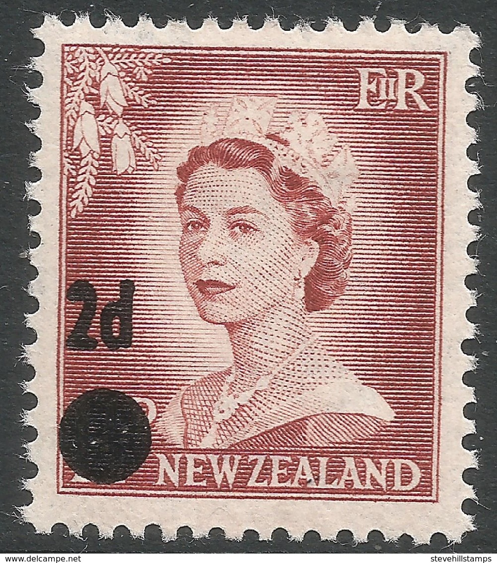 New Zealand. 1958 QEII Surcharge. 2d On 1½d MH.SG 763a - Unused Stamps