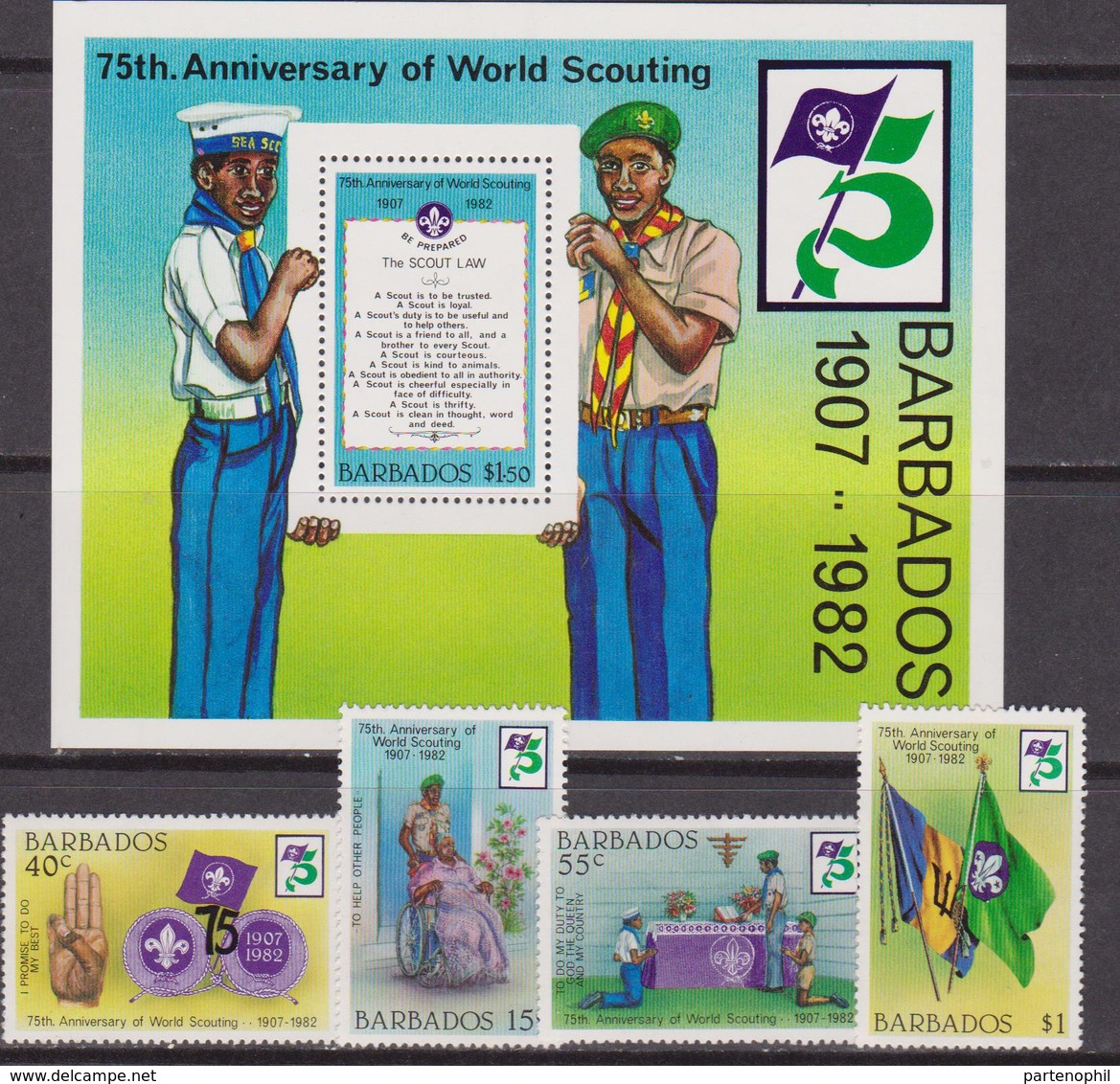 Barbados -  Scout Set+Sheet - Barbados (1966-...)