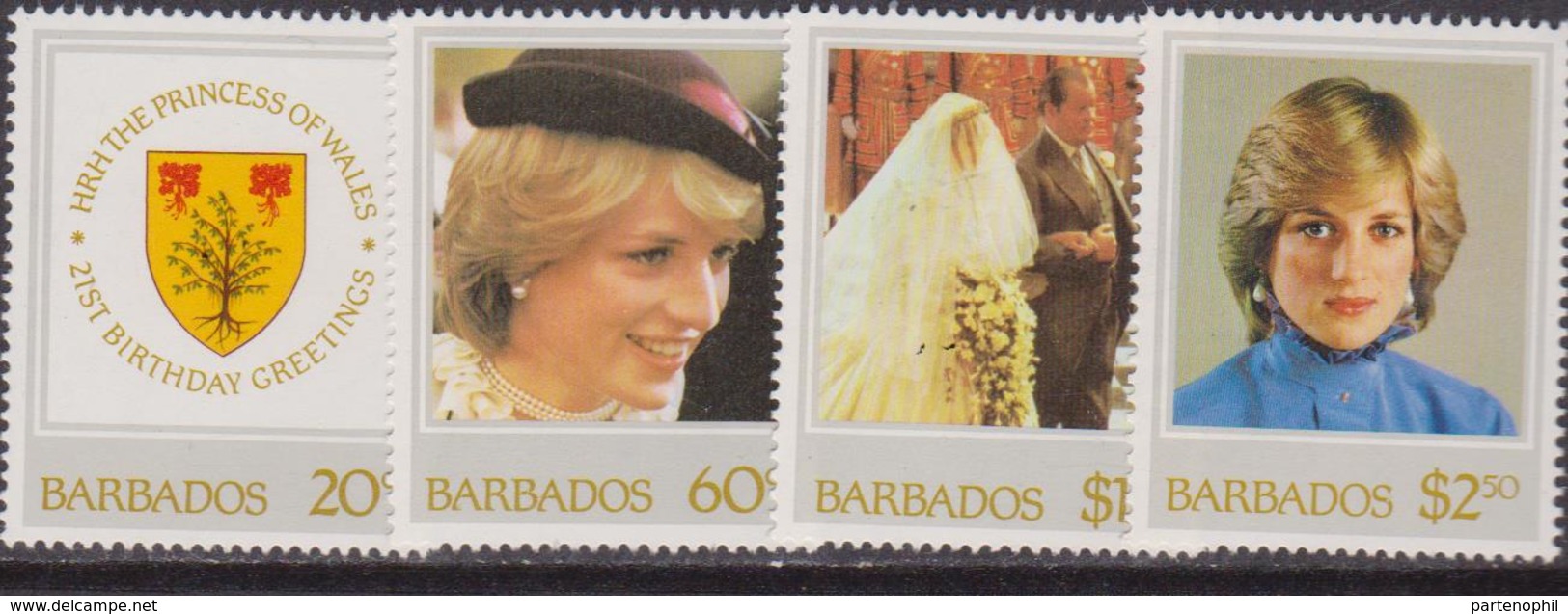 Barbados -  Diana Set MNH - Barbados (1966-...)