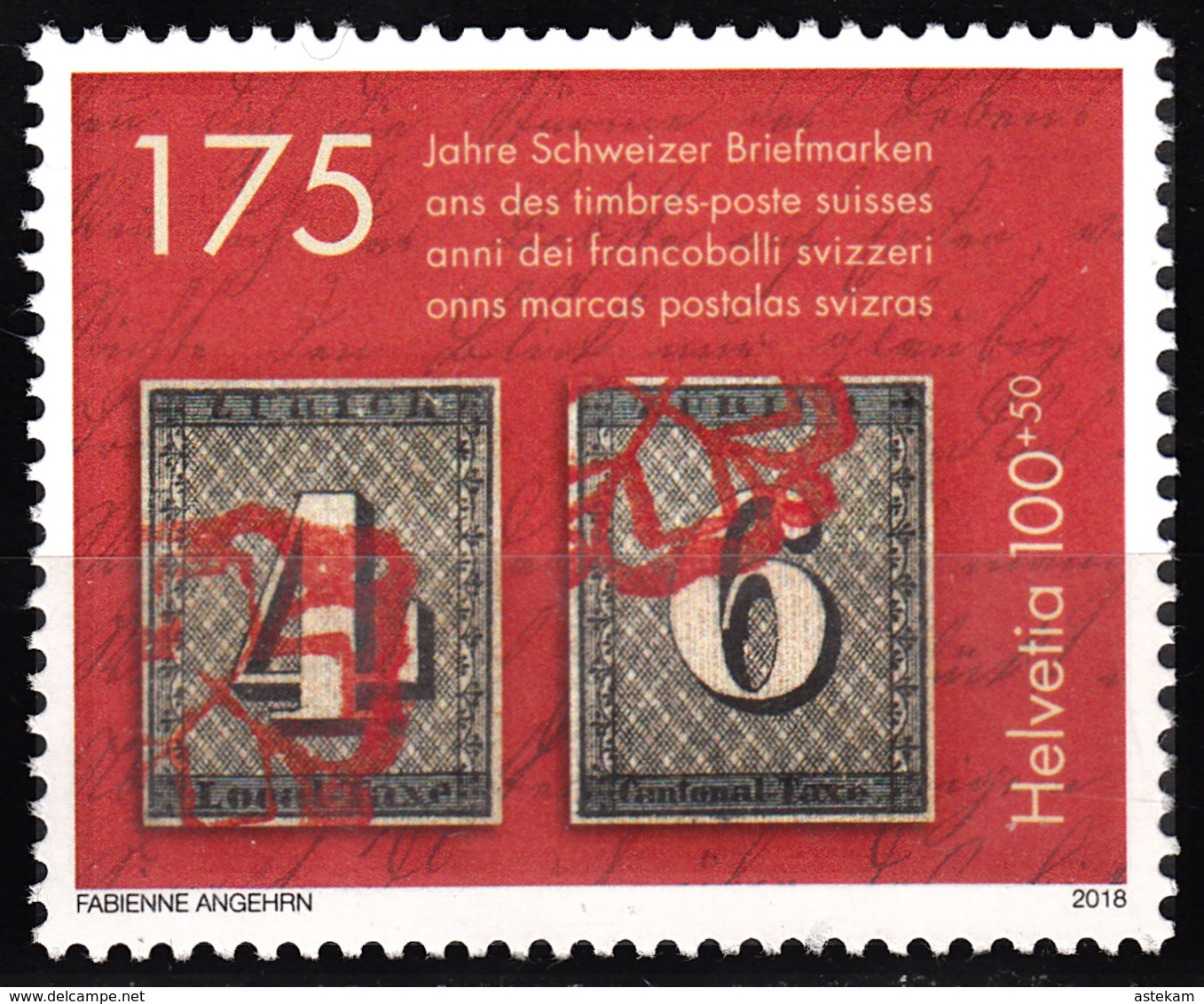 SWITZERLAND 2018, 175 Years Of The FIRST SWISS STAMPS, COMPLETE, MNH SET In GOOD QUALITY, *** - Ongebruikt