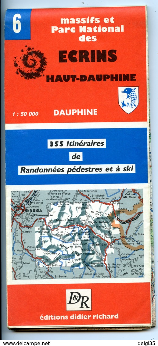Lot De 4 Cartes Routières : Parc Et Massif Des écrins, Savoie Dauphiné, Les Trois Vallées, Hautes Alpes - Callejero