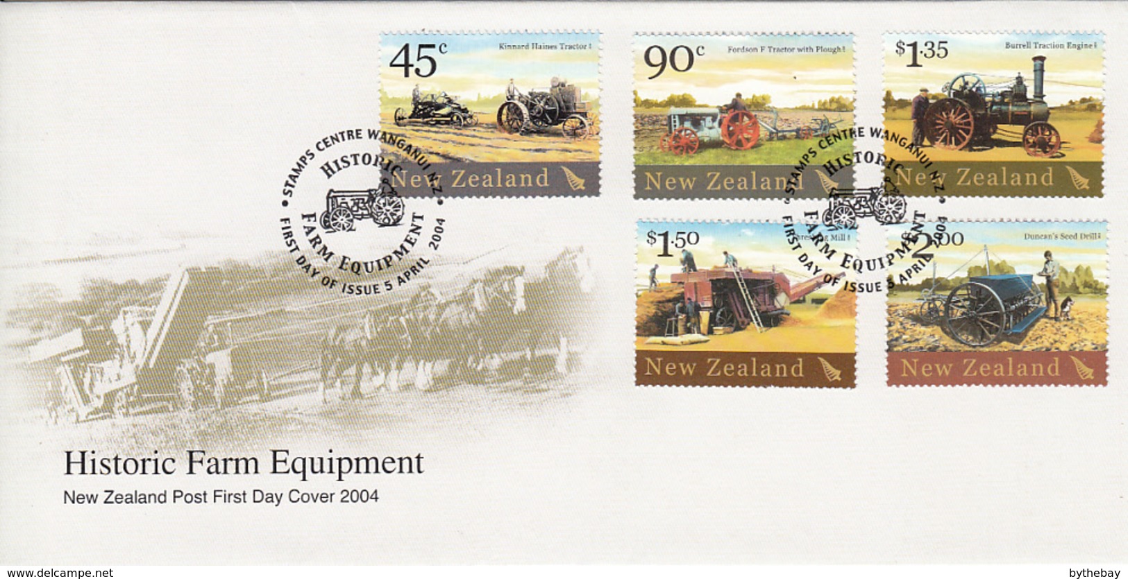 New Zealand 2004 FDC Historic Farm Equipment Set Of 5 - FDC