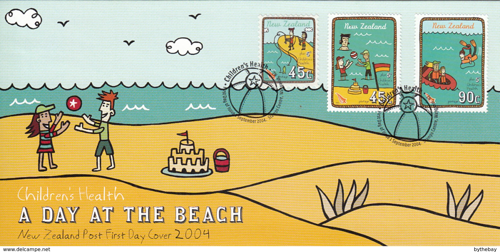 New Zealand 2004 FDC A Day At The Beach Childrens Health Set Of 3 - FDC