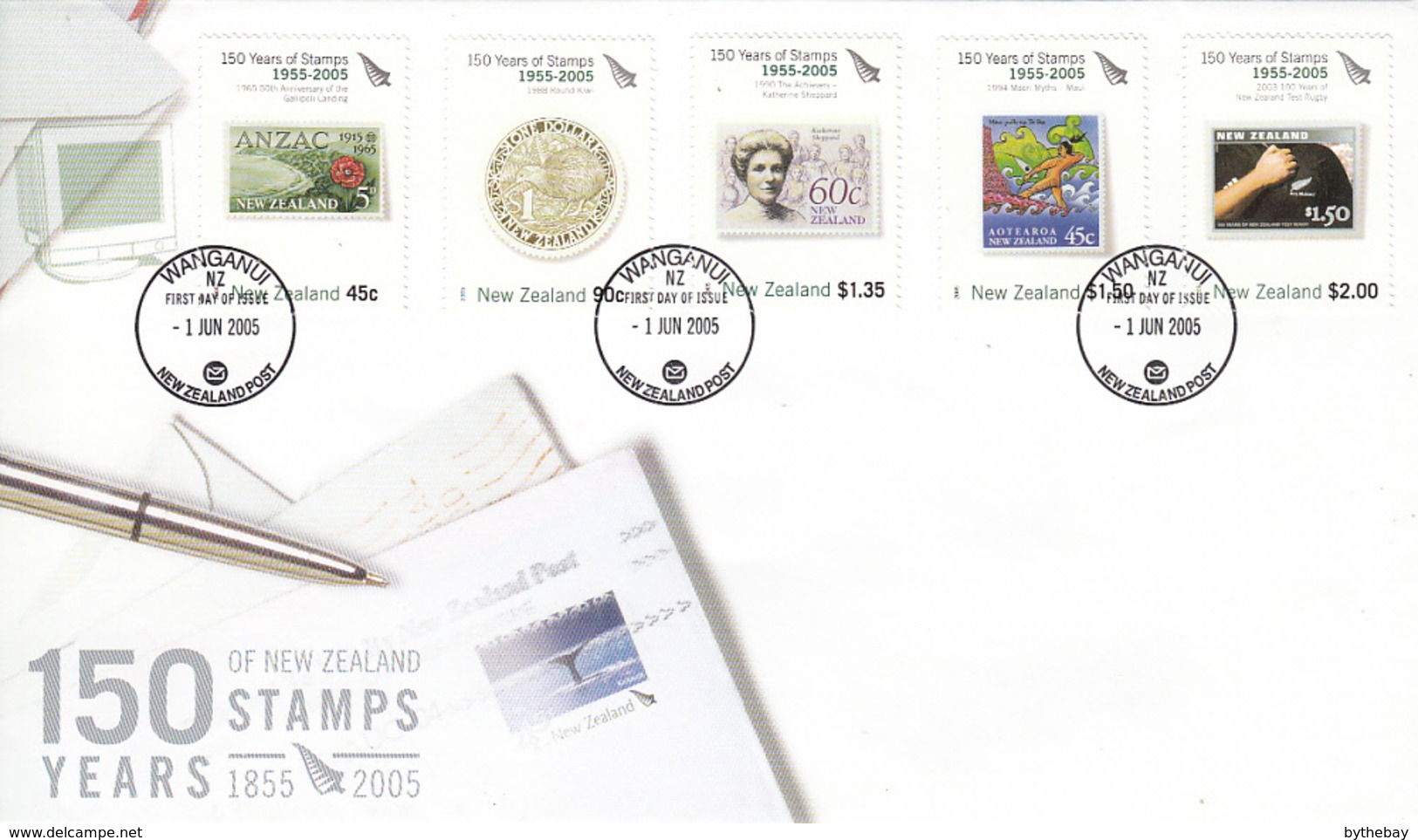 New Zealand 2005 FDC 150 Years Of Stamps 1955-2005 Set Of 5 - FDC