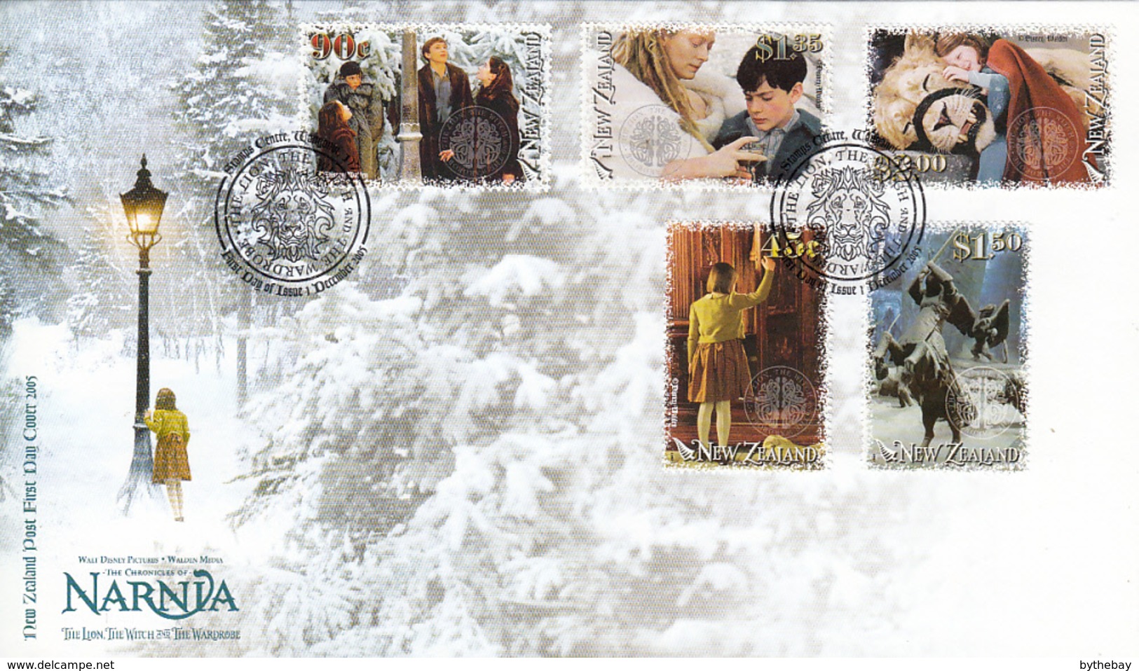 New Zealand 2005 FDC Narnia The Lion, The Witch And The Wardrobe Movie Characters Set Of 5 - FDC