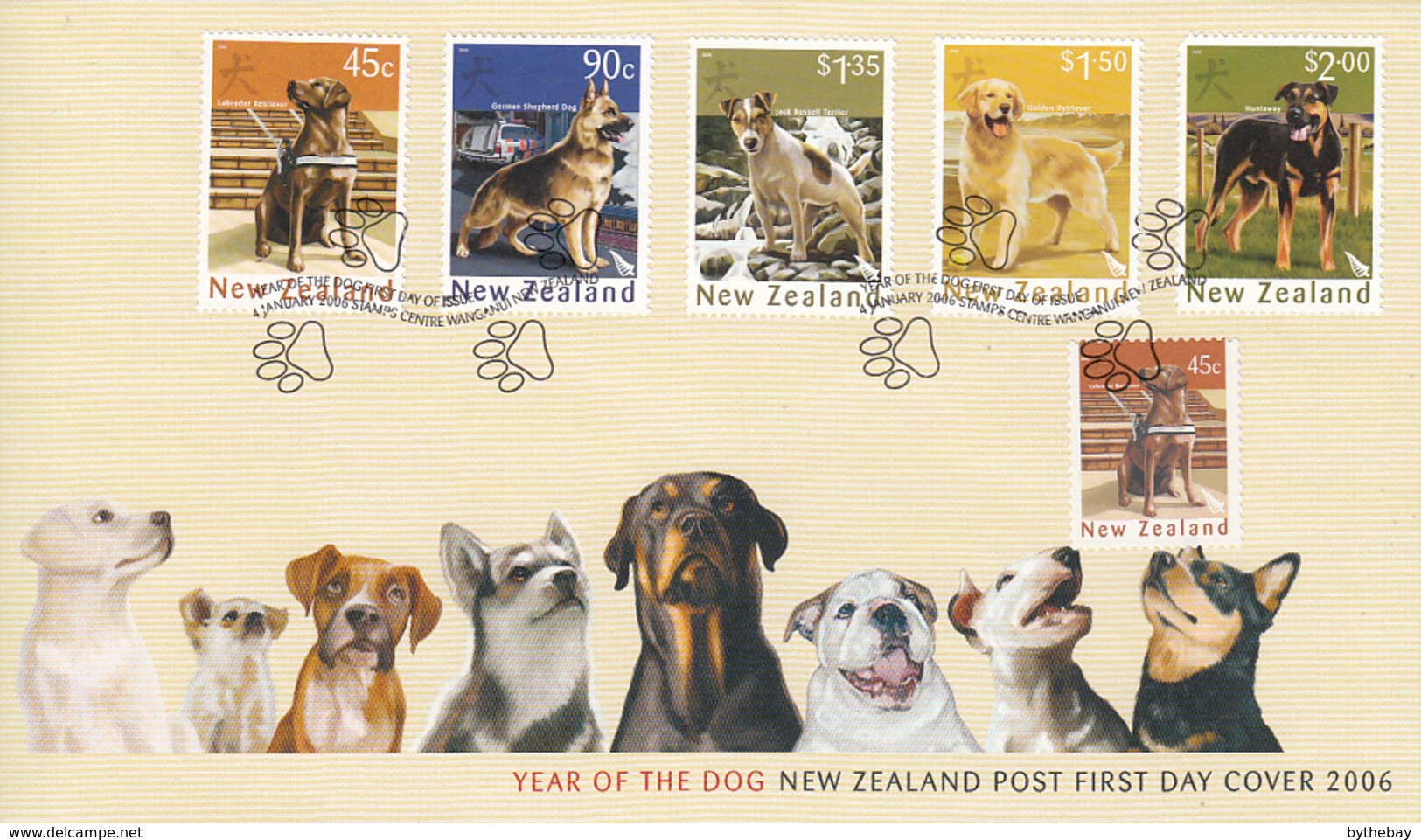New Zealand 2006 FDC The Year Of The Dog Chinese New Year Set Of 6 - FDC