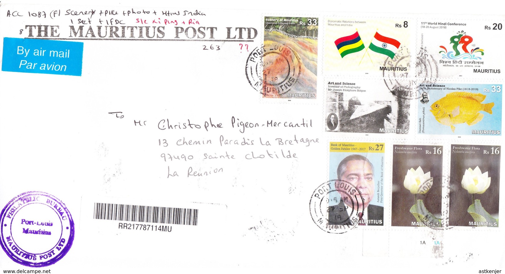 ILE MAURICE (MAURITIUS) Enveloppe En Provenance THE MAURITIUS POST LTD - PHILATELIC BUREAU Du 27.09.2018 - RARE - Maurice (1968-...)