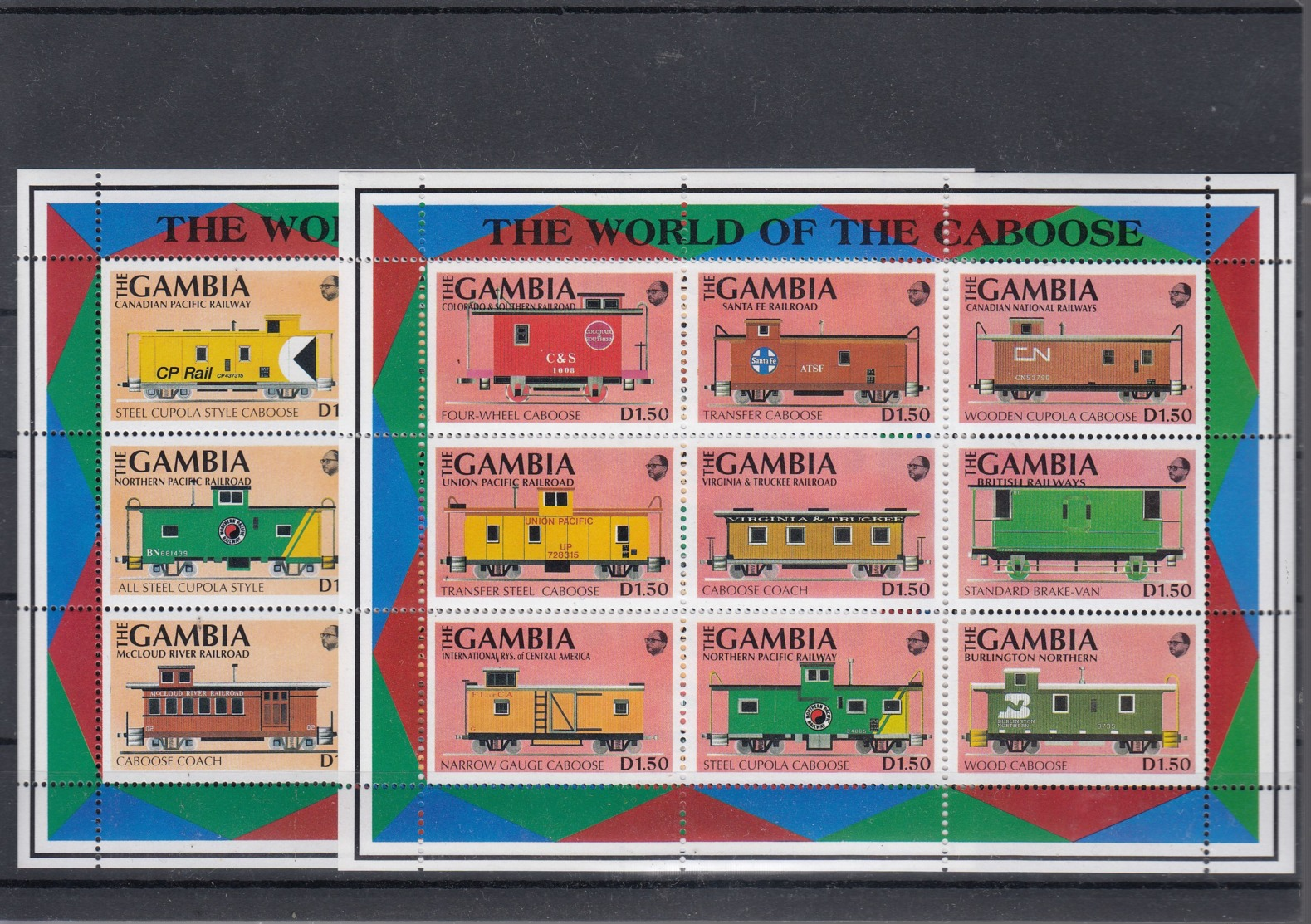 Gambia Michel Cat.No. Mnh/** Sheet 1210/1236 + Sheet 126/128 Trains - Gambia (1965-...)