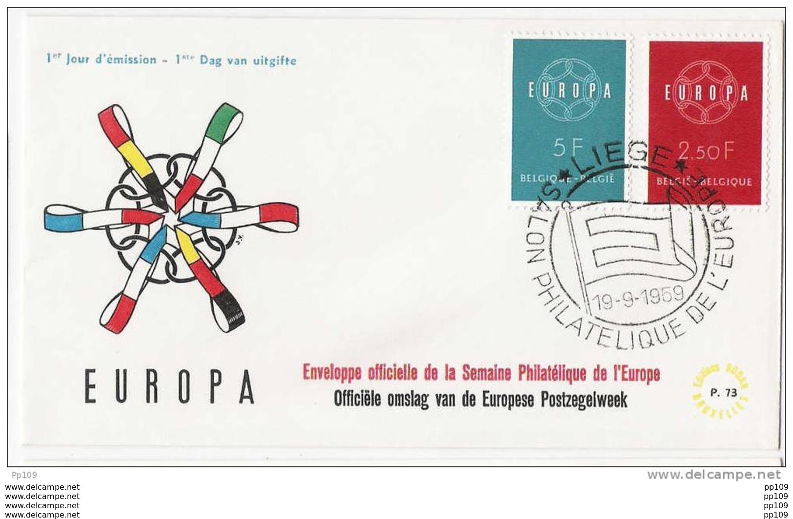 FDC EUROPA  Belgium TP 1111 & 1112 Oblitération 1er Jour : 19/9/1959 - Liège  Salon Philatélique De L'Europe - 1951-1960