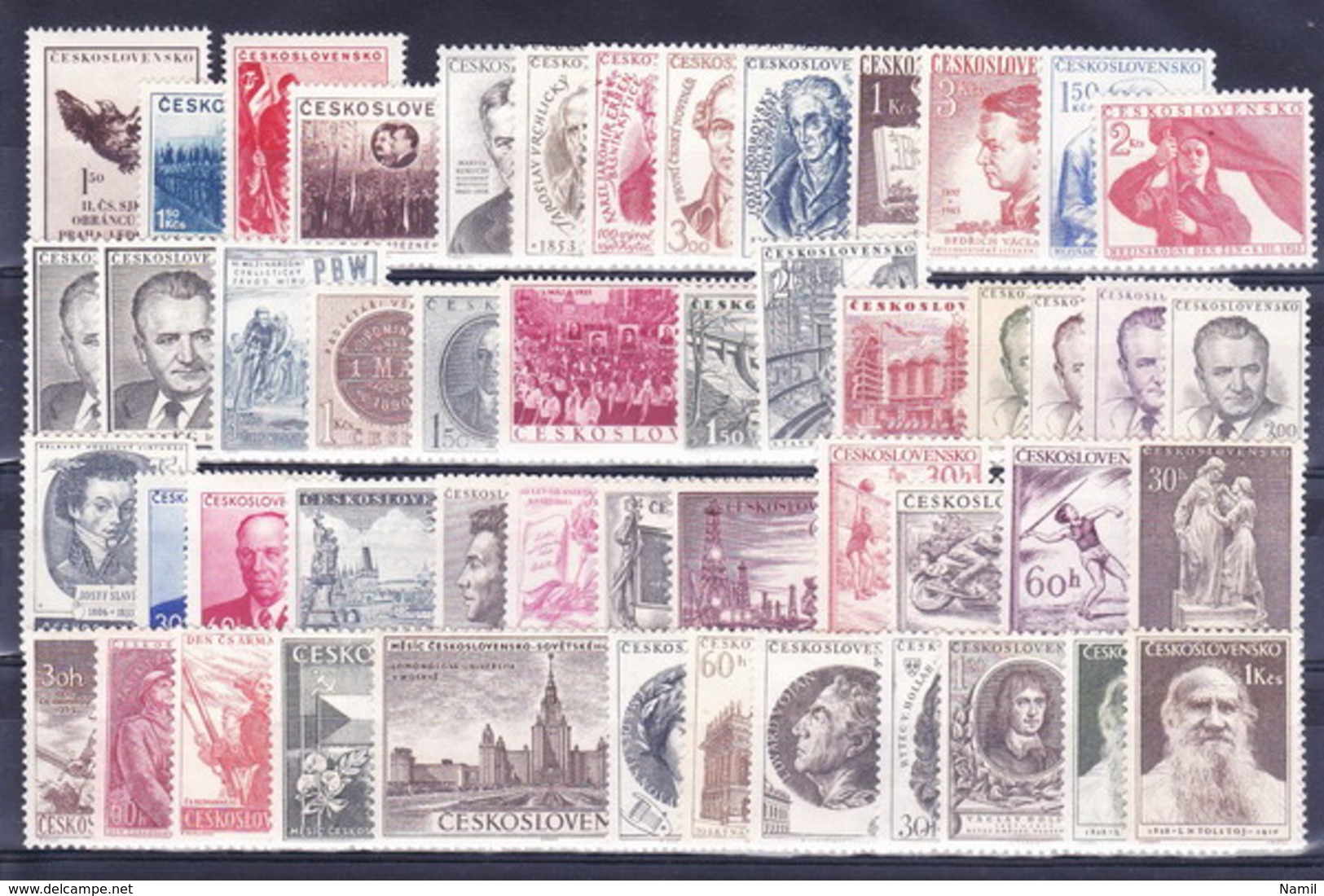 **/* Tchécoslovaquie, Lt Avec Les Timbres Aprés 1945 - Collections, Lots & Series