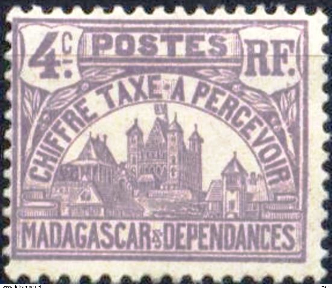 Mint Stamp  NO GUM Taxe Architecture 1908 / 1924 From Madagascar - Autres & Non Classés