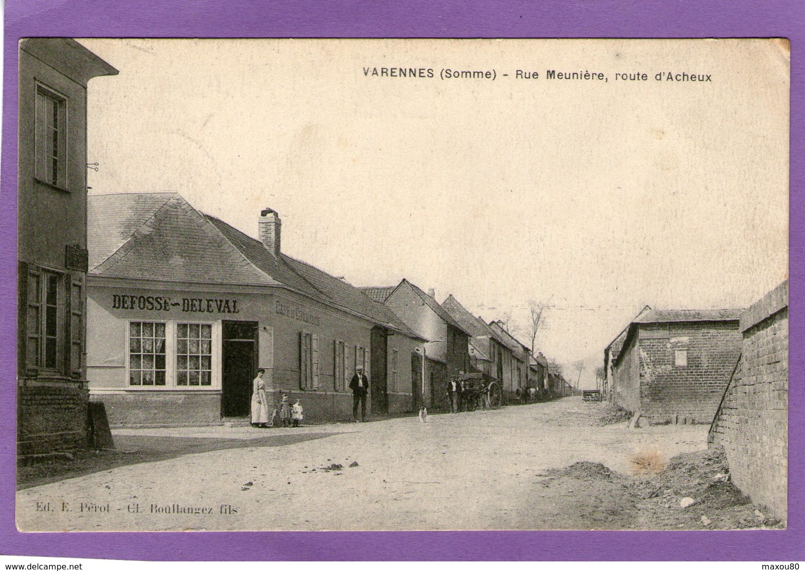 VARENNES - Rue Meunière - (Café DEFOSSE-DELEVAL) - 1914 - - Other & Unclassified