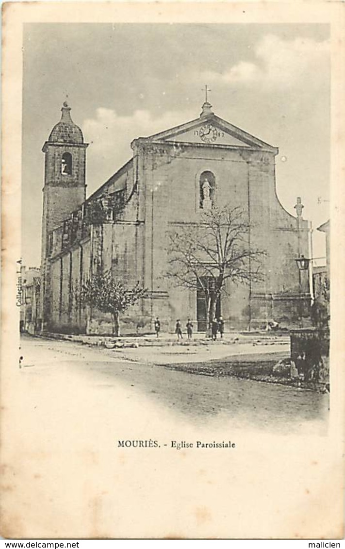 -dpts Div -ref-AJ591- Bouches Du Rhône - Mouriès - L Eglise Paroissiale - Carte Bon Etat - - Other & Unclassified