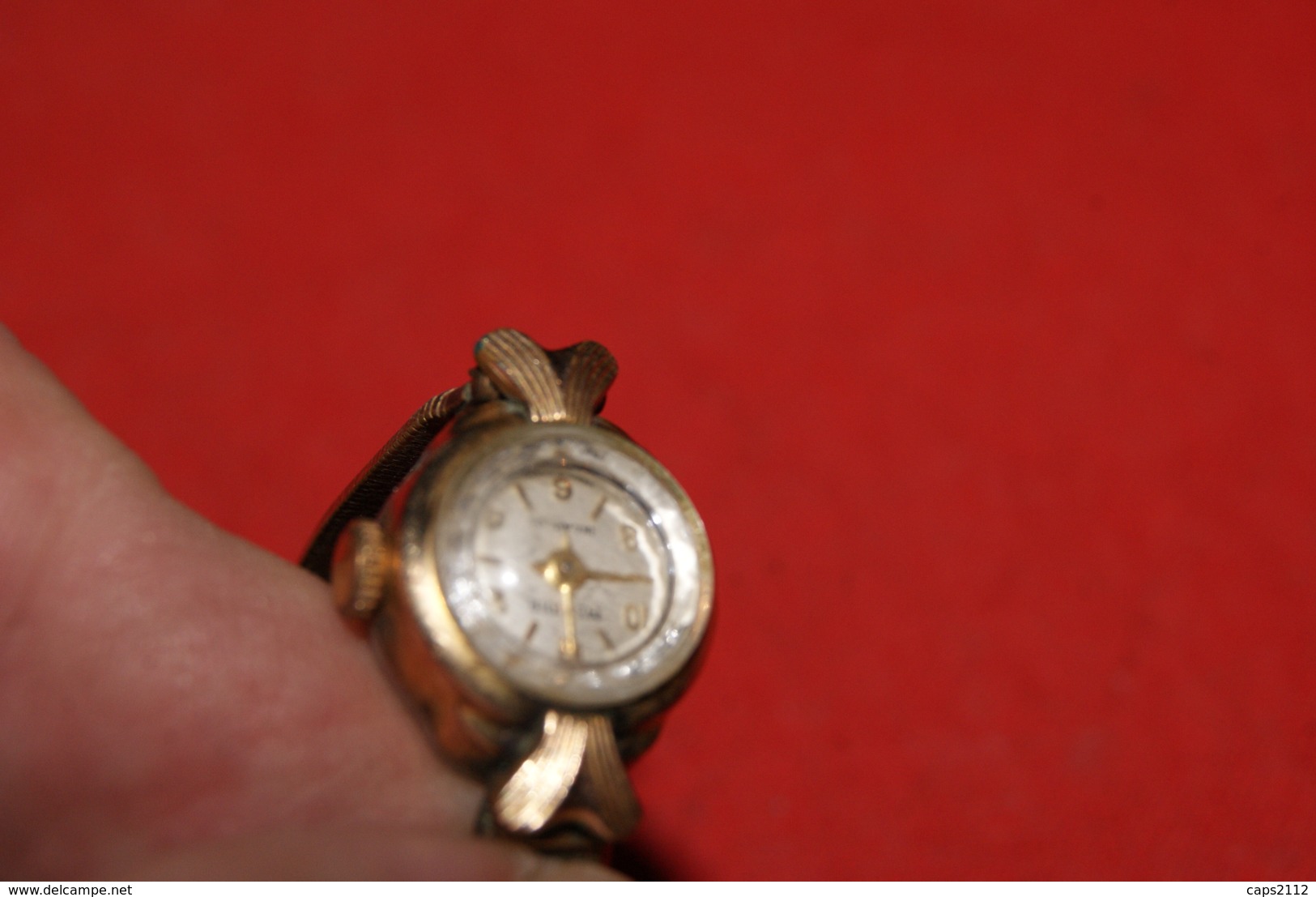 ANCIENNE MONTRE VINTAGE * MERIDIA Incabloc // Hs , Pour Piece - PLAQUE OR - Montres Anciennes