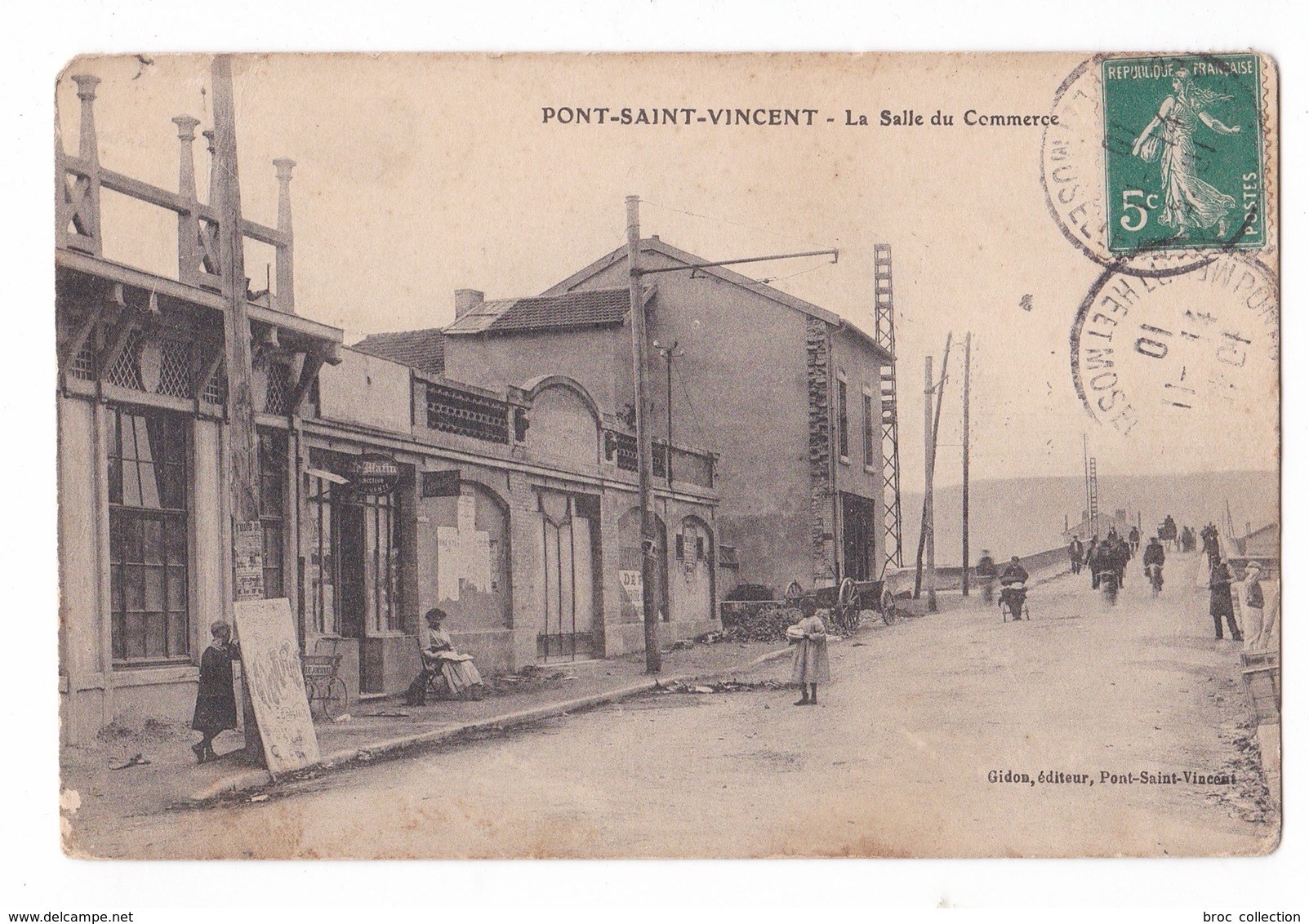 Pont-Saint-Vincent, La Salle Du Commerce, 1910, éd. Gidon - Autres & Non Classés