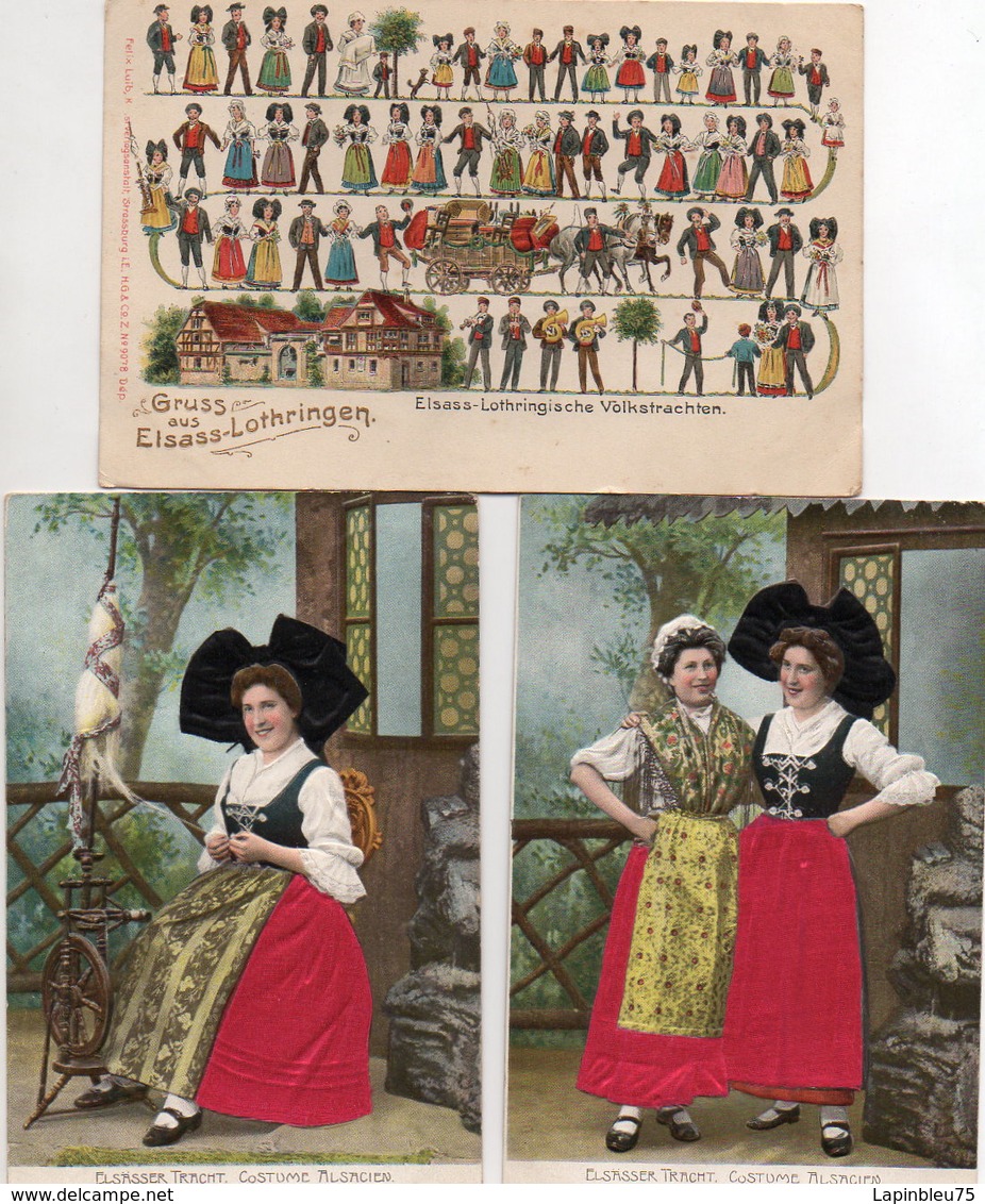 CPA Folklore Alsace Costume Elsass Lothringen Lothringische Volkstrachten - Costumes