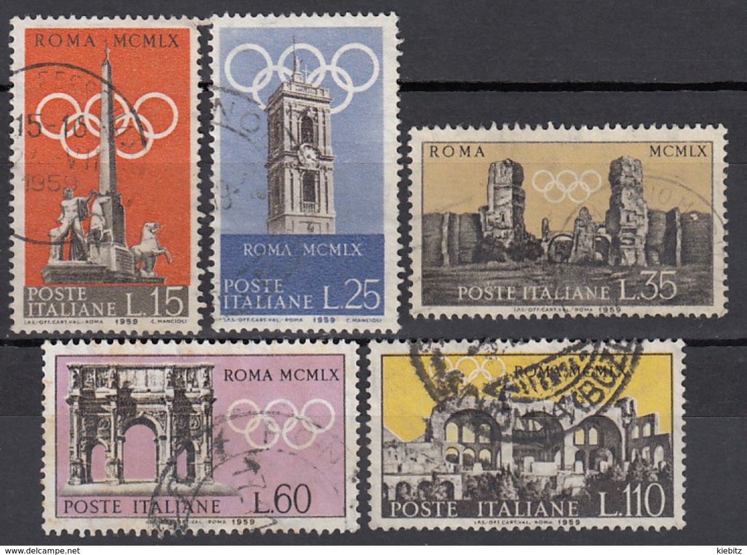 1960 ROM - Italien  MiNr: 1039-1043 Komplett  Used - Summer 1960: Rome