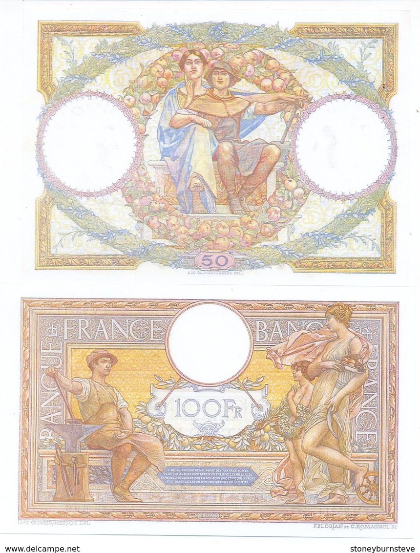 France 7 Note Set 1916-32 COPY - Zonder Classificatie