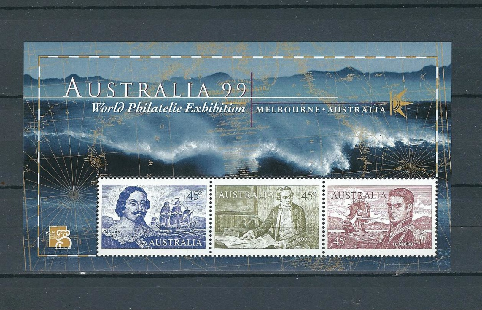 AUSTRALIA, 1999 AUSTRALIA'99, S/S MNH , WORLD PHILATELIC EXHIBITION, NAVIGANTS, EXPLORERS - Nuevos