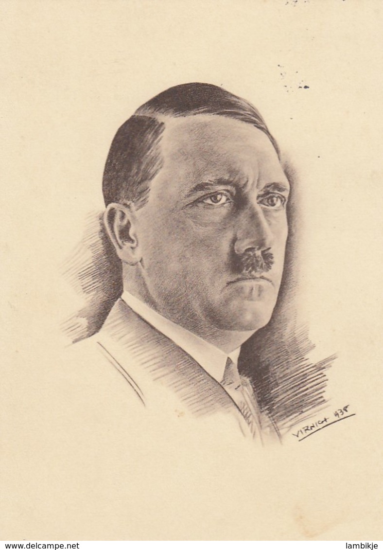 Deutsches Reich Postkarte Propaganda 1939 Bild Adolf Hitler - Briefe U. Dokumente