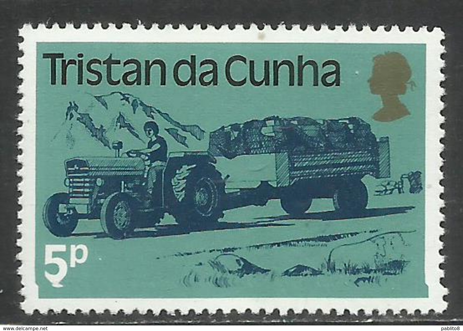 TRISTAN DA CUNHA 1983 TRACTOR PULLING TRAILER 5p MNH - Tristan Da Cunha