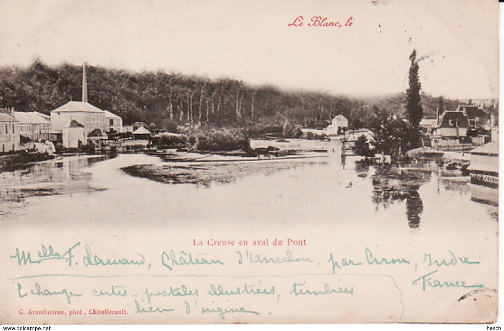 2106  337 Le Blanc, La Creuse En Aval Du Pont 1901 - Le Blanc