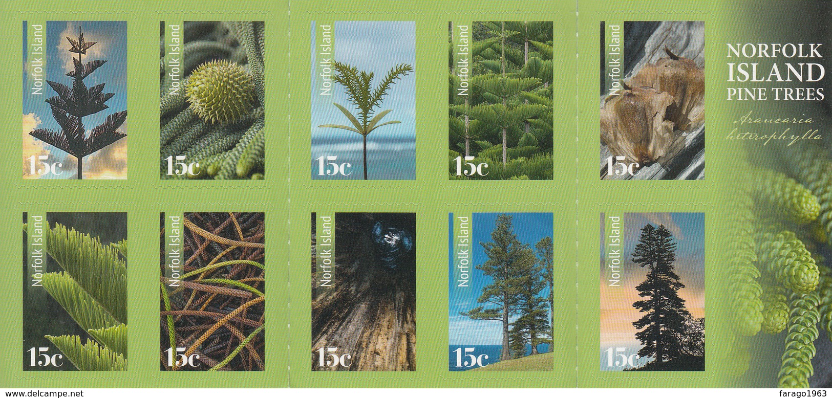 2015 Norfolk Island Pine Trees Complete Booklet  MNH - Bomen