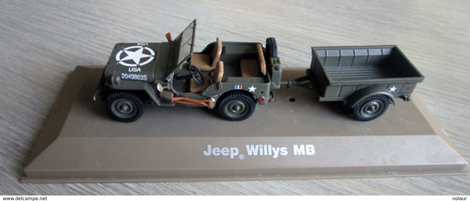 Jeep Willys MB Avec Sa Remorque Bantam - Atlas 1/43 ème - Autres & Non Classés