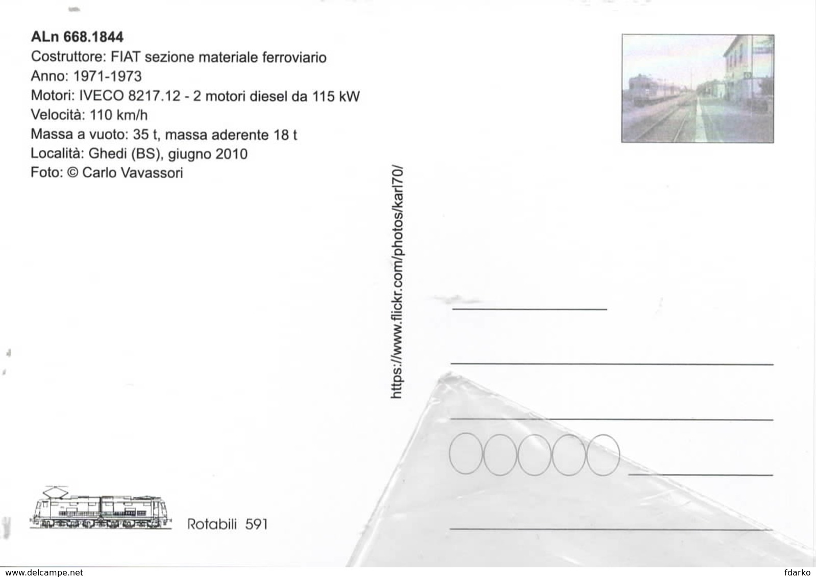 591 ALn 668.1844 Stazione Di Ghedi Brescia Rairoad Treain Railweys Treni Rotabili - Stazioni Con Treni