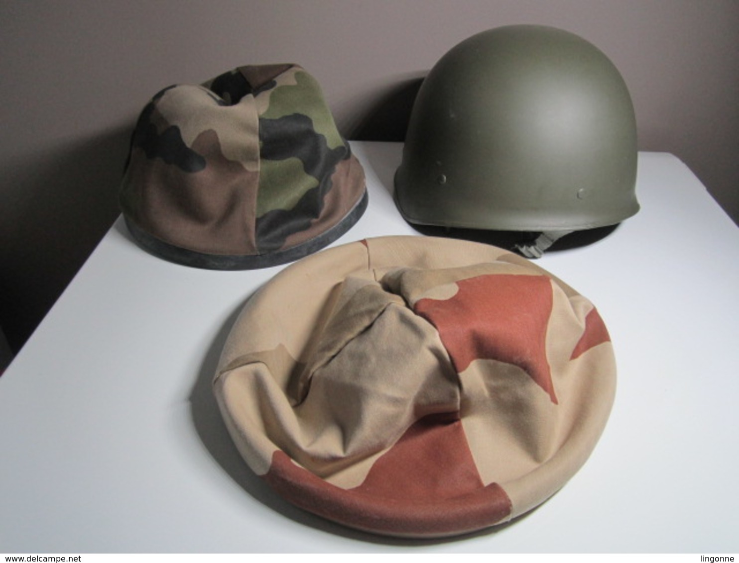 ANCIEN CASQUE MILITAIRE DE L’ARMÉE FRANÇAISE DUNOIS COUSANCE 1989 Complet + Couvre Casque Bariole Sable Neuf - Helme & Hauben