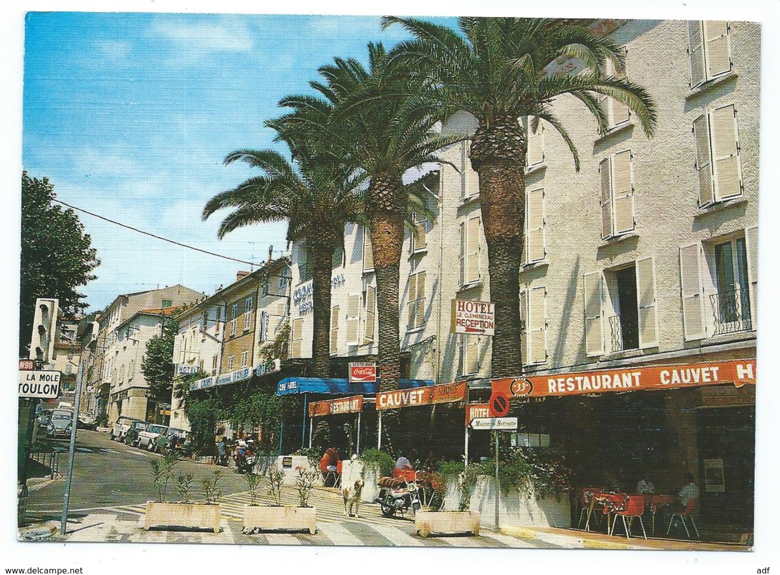 CP COGOLIN, RESTAURANT CAUVET HOTEL LE CLEMENCEAU, PUB COCA COLA, AVENUE GENERALE DE GAULLE, VAR 83 - Cogolin