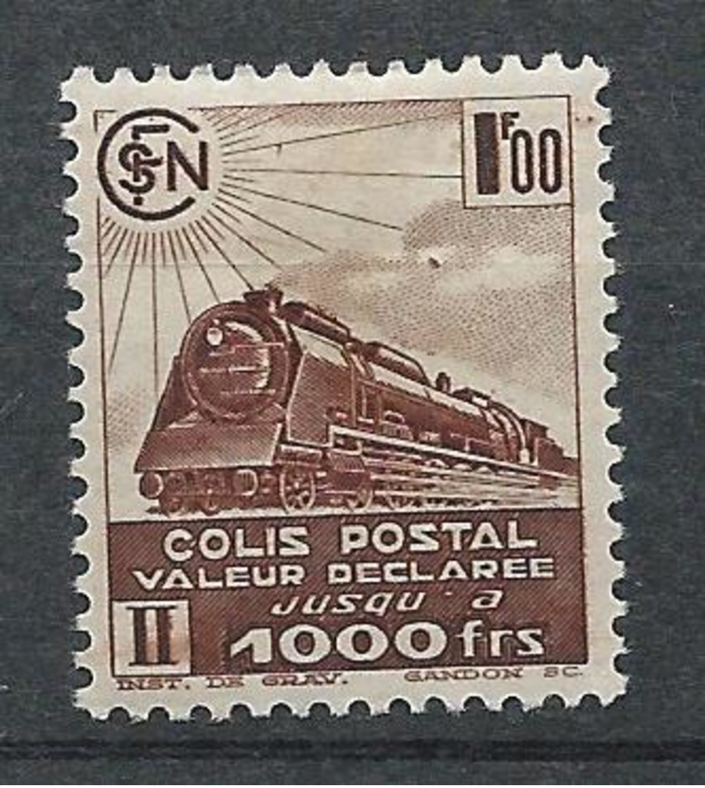 FRANCE - 1942-43 - Colis Postaux - Y.T. N°187B - Sans Filigrane - 1 F. Brun - Valeur Déclarée - Neuf* - TTB - Neufs