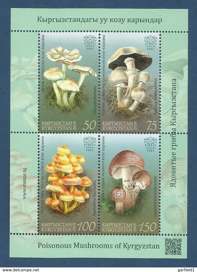 Kirgisistan 2019 , Mushrooms / Pilze - Block - Postfrisch / MNH / (**) - Kirgisistan