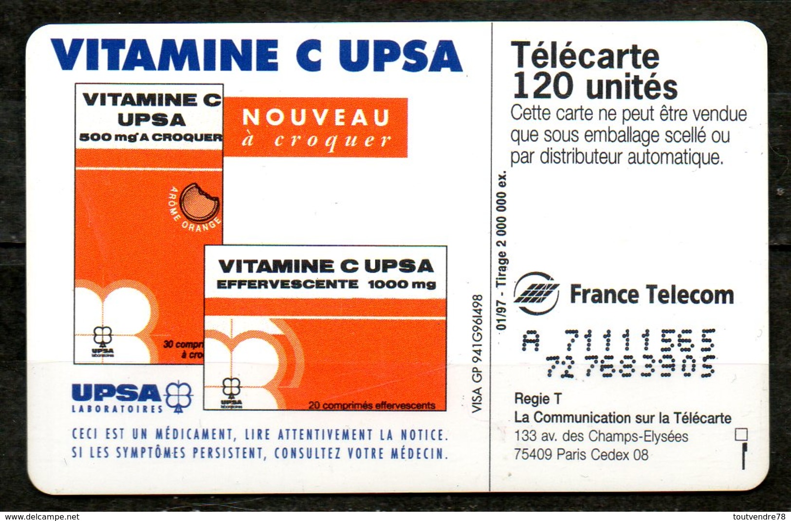 C497 / France F715 Vitamine C UPSA 120U-SO3 Édition 01/1997 - 1997