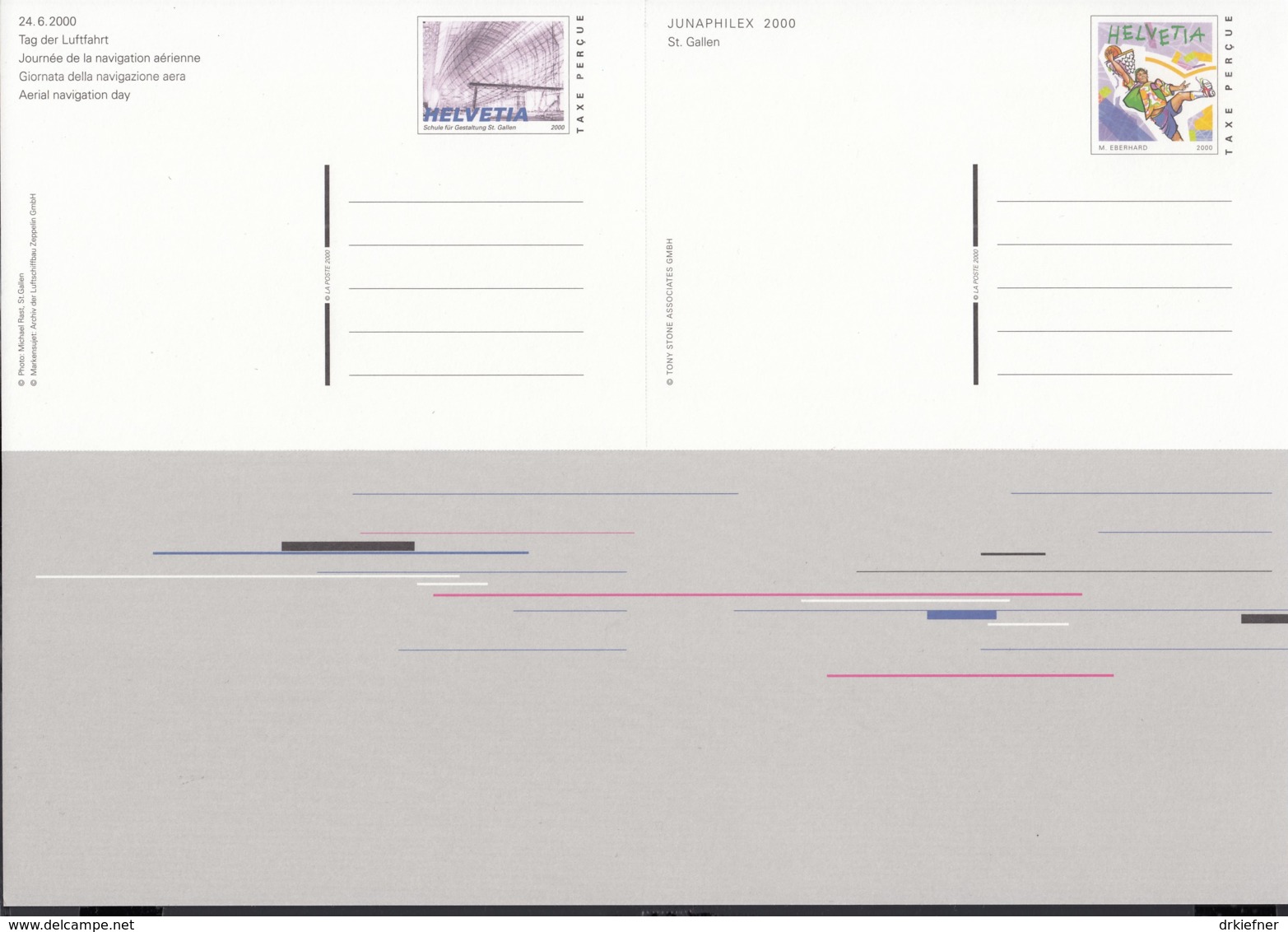 SCHWEIZ  P 274 + P 275, Im DinA 4 Bogen, Ungebraucht, NABA JUNAPHILEX 2000 - Entiers Postaux