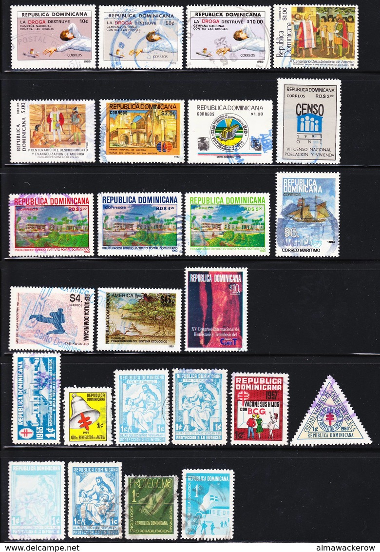 Republica Dominicana 1880-1997 Collection Lot Mainly Used O, Several MH * Stamps, See Detailed Scans! - Dominikanische Rep.