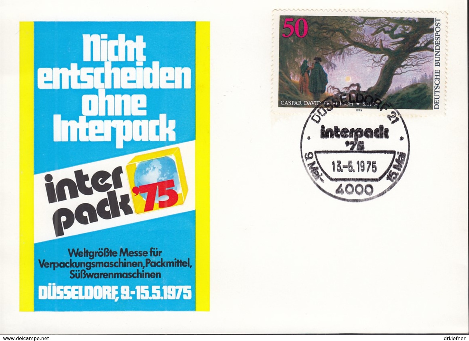 BRD 815 Auf Sonderkarte Mit Sonderstempel: Düsseldorf INTERPACK 13.6.1975 - Maschinenstempel (EMA)