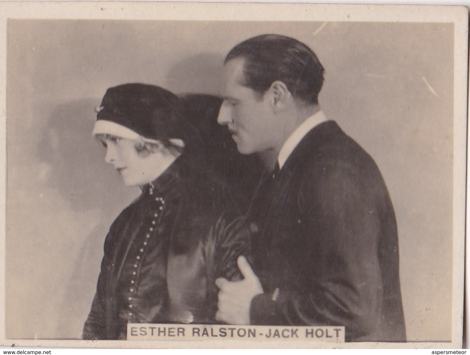 ESTHER RALSTON, JACK HOLT. CIGARRILLOS CRACK. CARD TARJETA COLECCIONABLE TABACO. CIRCA 1940s SIZE 5x6cm - BLEUP - Personalità