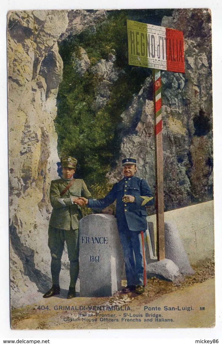 Douane--Rencontre De Douaniers à La Frontière Italienne (animée) --GRIMALDI-VENTIMIGLIA--Pont Saint Louis - Douane