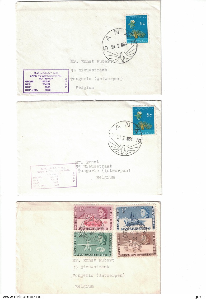 1964 - 9 Letters From Antarctica Territories - Halley Bay, Adelaide Island, Argentina Island, Signy Island, Hope Bay,... - Lettres & Documents