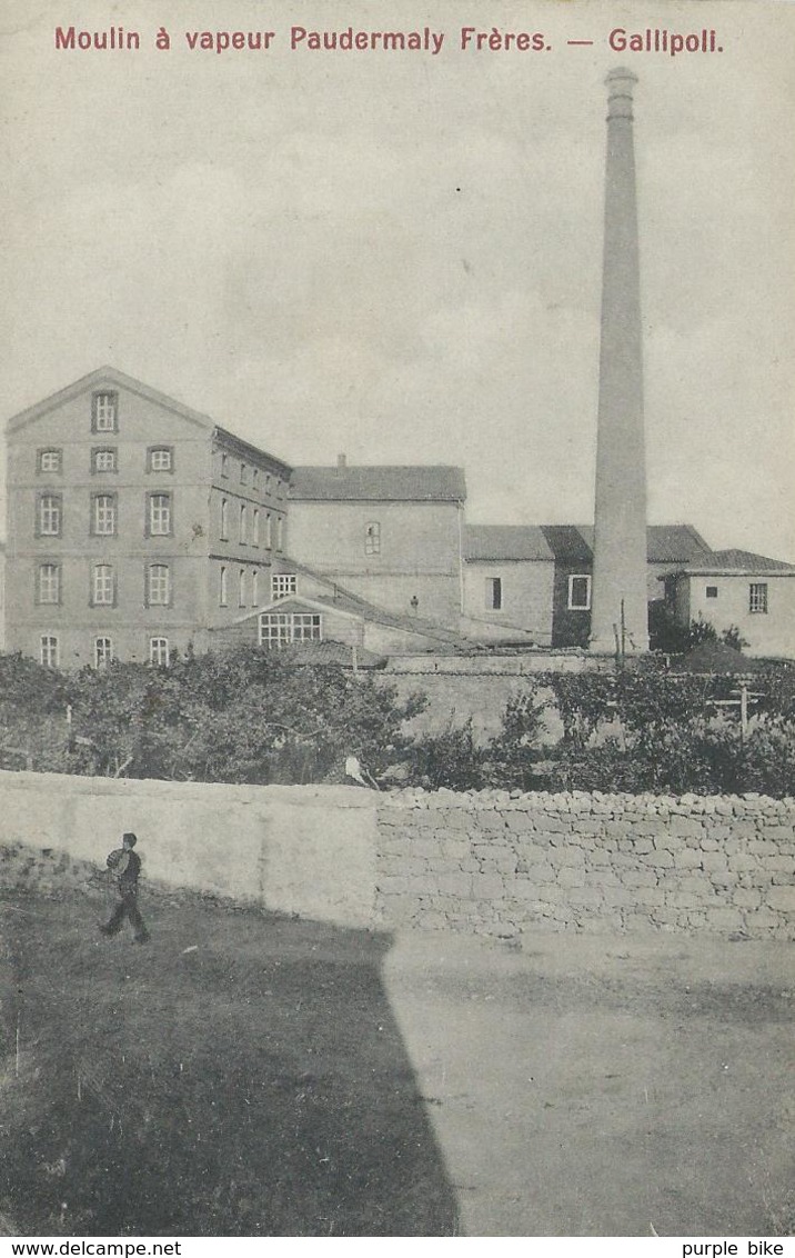 TURQUIE GALLIPOLI 1920 Moulin à Vapeur Paudermaly Frères TBE - Turquie