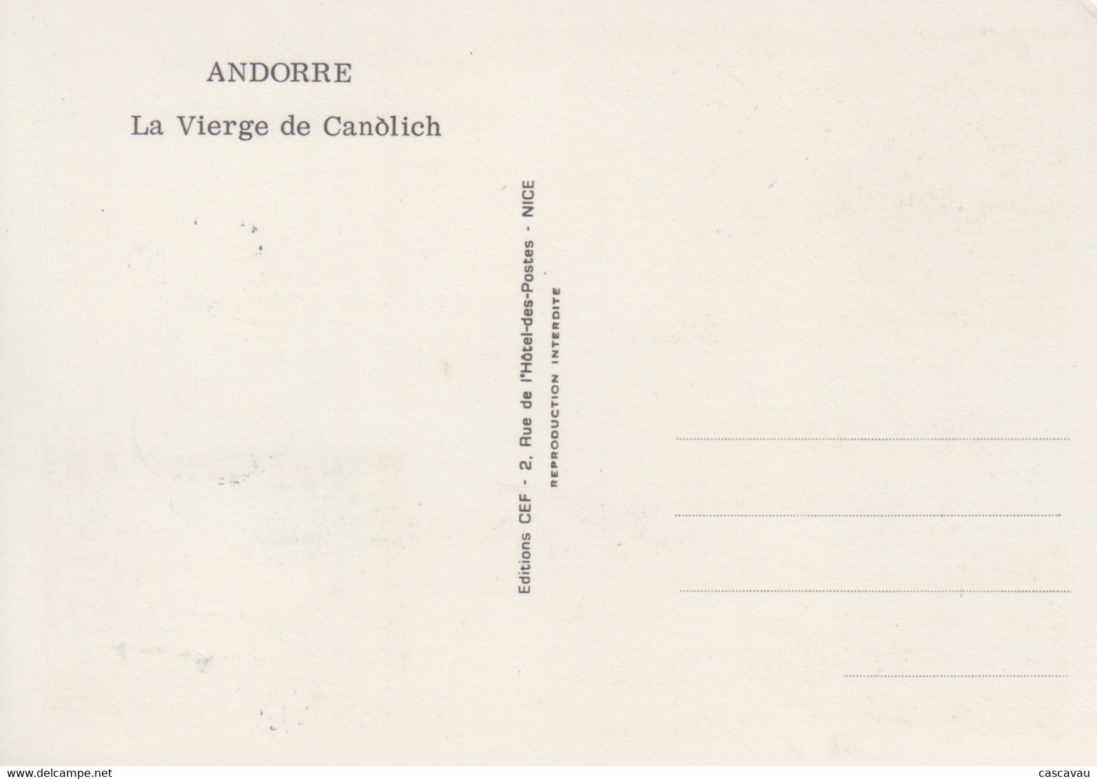 Carte  Maximum  1er  Jour  ANDORRE   Vierge  De  CANOLICH   1973 - Cartes-Maximum (CM)