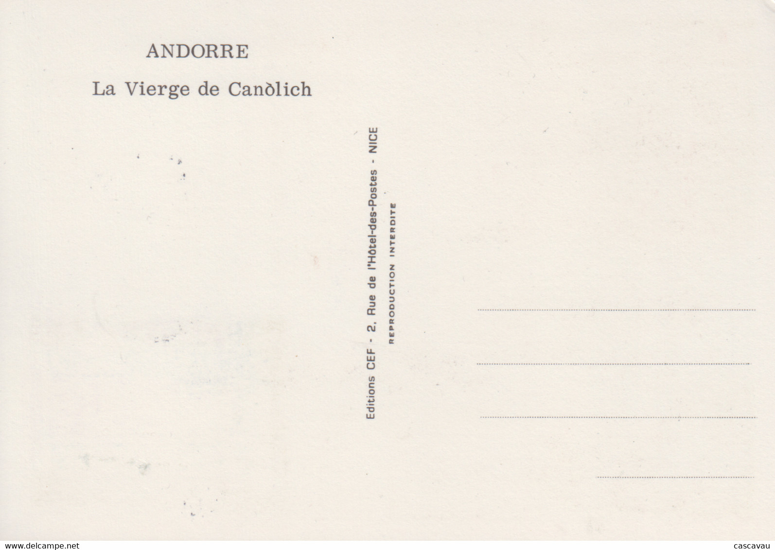 Carte  Maximum  1er  Jour  ANDORRE   Vierge  De  CANOLICH   1973 - Maximum Cards