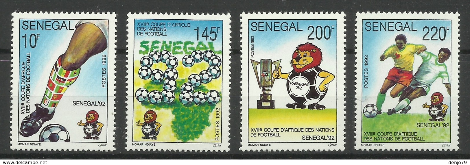 SENEGAL 1992 AFRICAN NATIONS CUP FOOTBALL SET MNH - Altri & Non Classificati